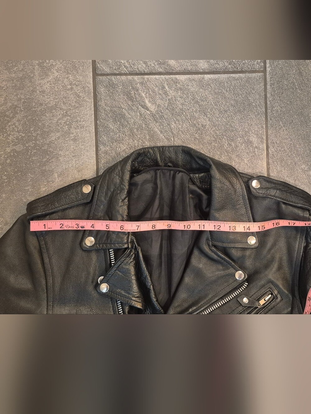 Classic Black Leather Biker Jacket - Women - Picture 6 of 8